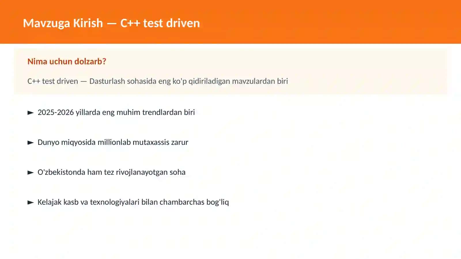 C++ VA TIZIM DASTURLASH 2