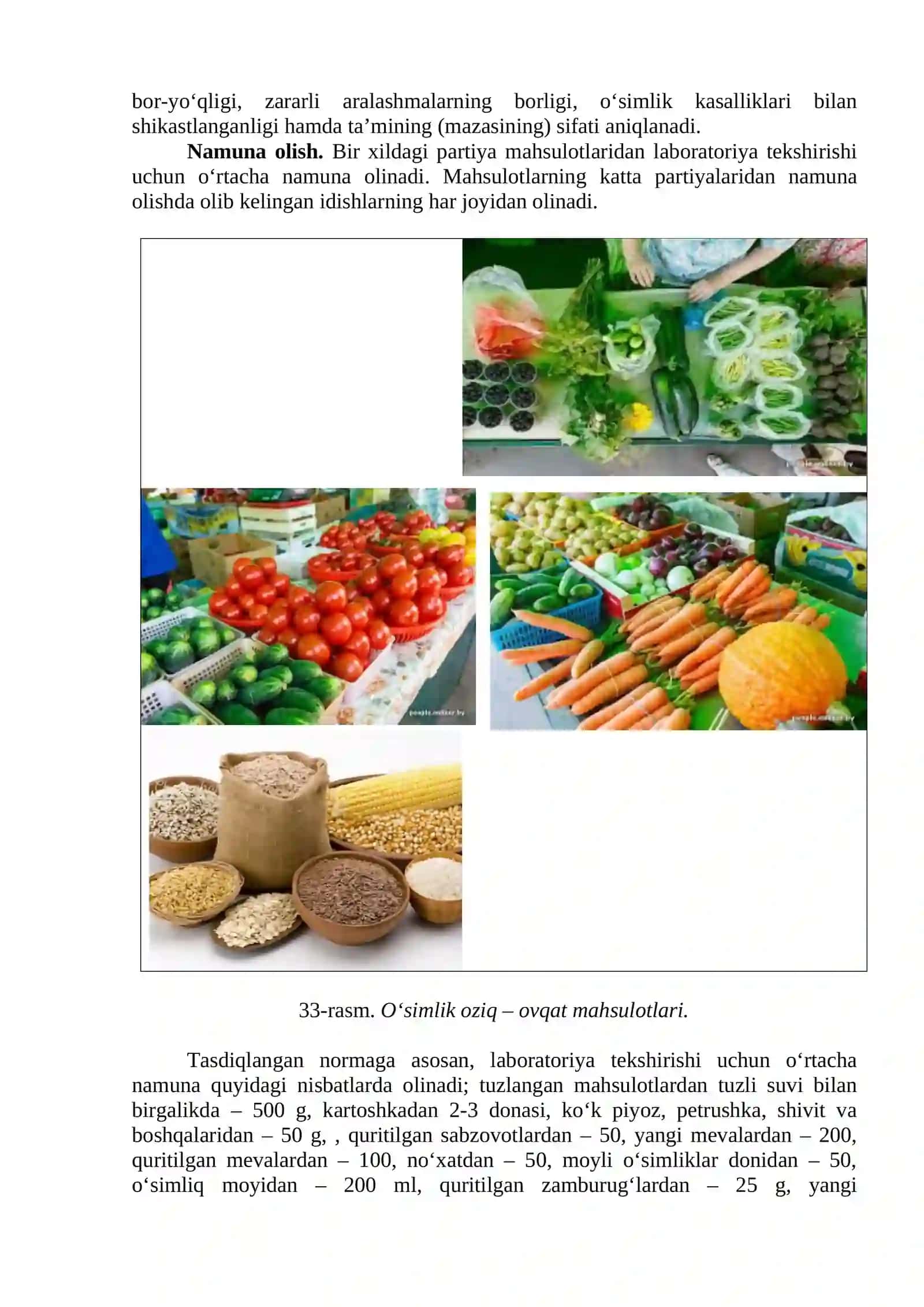 O‘simlik oziq-ovqat mahsulotlarini ekspertizasi 2