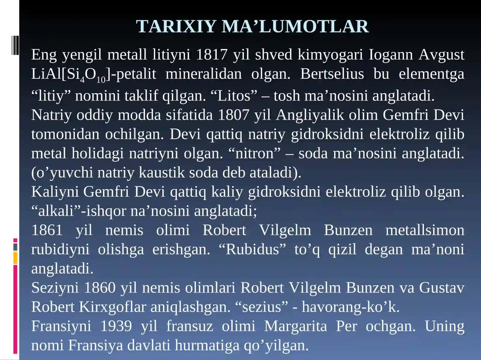 Ishqoriy metallar 2