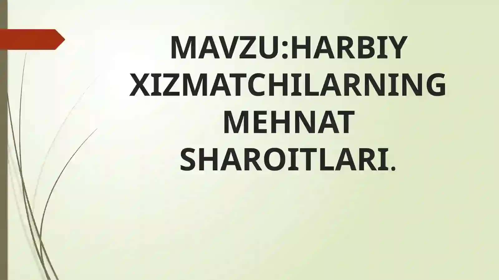 HARBIY XIZMATCHILARNING MEHNAT SHAROITLARI 2