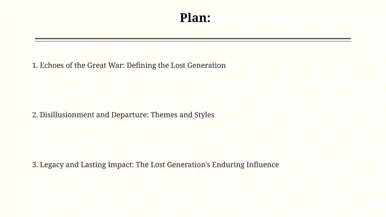 The Lost generation literature 2