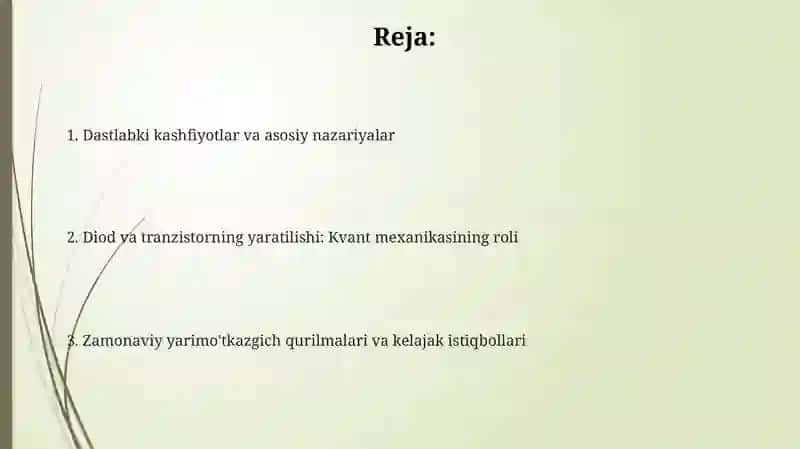 Yarimo'tkazgichlar fizikasining rivojlanishi 2
