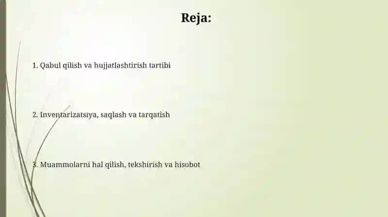 Dorixonalarga kelib tushgan tovar moddiy boyliklar hisobini hujjatlashtirish jarayoni 2