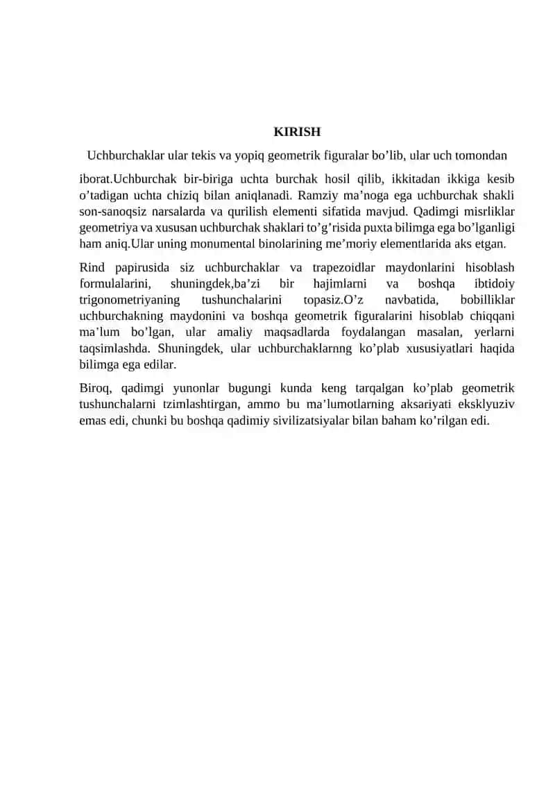 Uchburchaklar. Uchburchaklarda metrik munosabatlar. 2