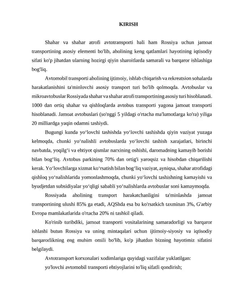 Avtobus Va Mikroavtobuslar Yo'lovchilar Oqimining Analizi 2