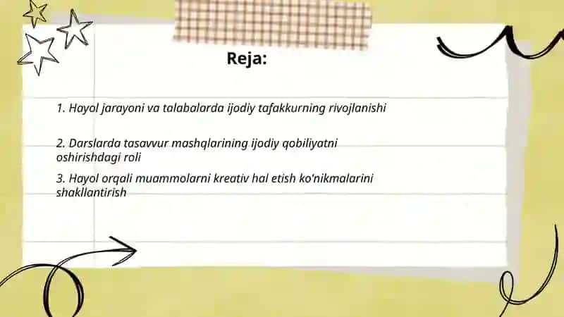 Hayol jarayoni va talabalarda ijodiy tafakkurning rivojlanishi 2