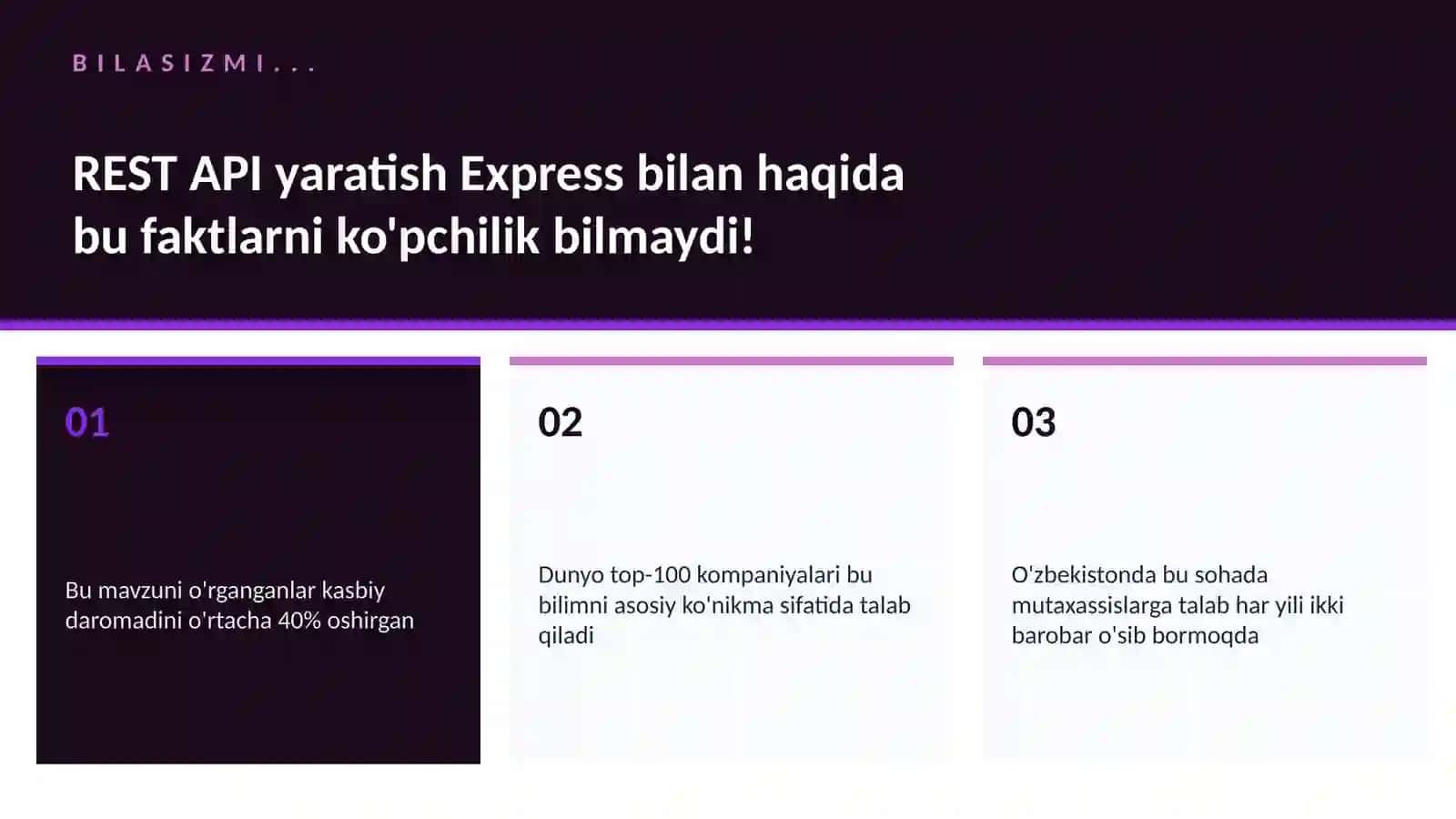 REST API yaratish Express bilan 2
