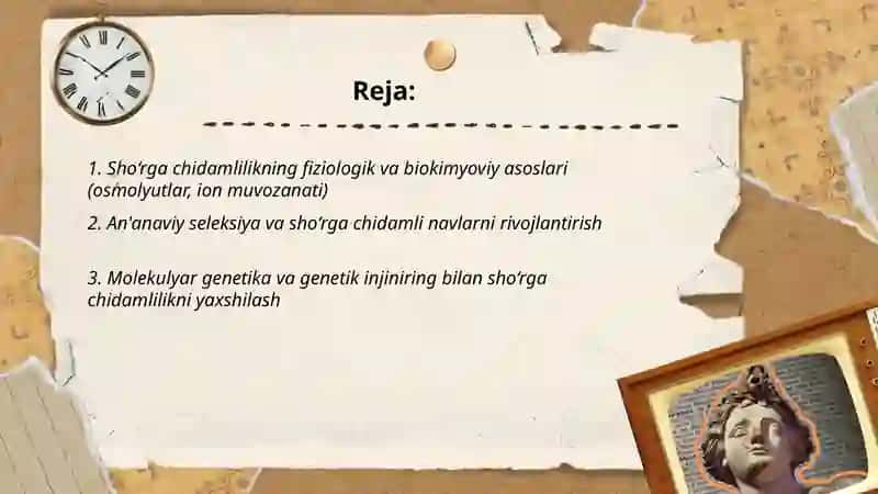 ekinlarning sho‘rga chidamliligini va chidamliligini oshirish yo‘llari 2