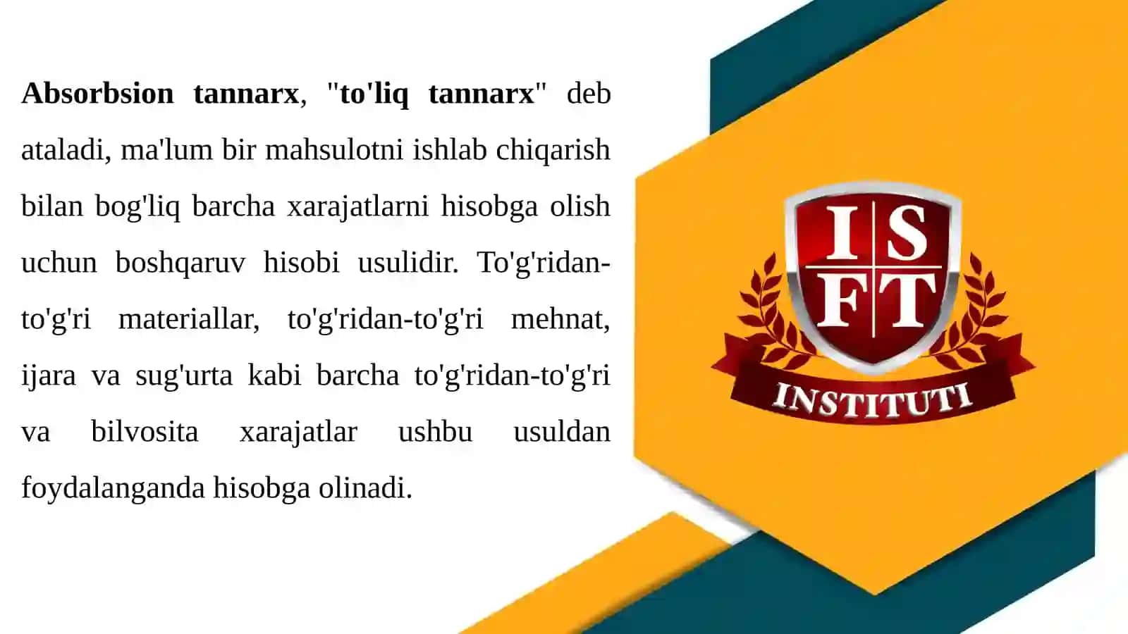 Absorbsiya Xarajatlari: Umumiy Tushuncha 2