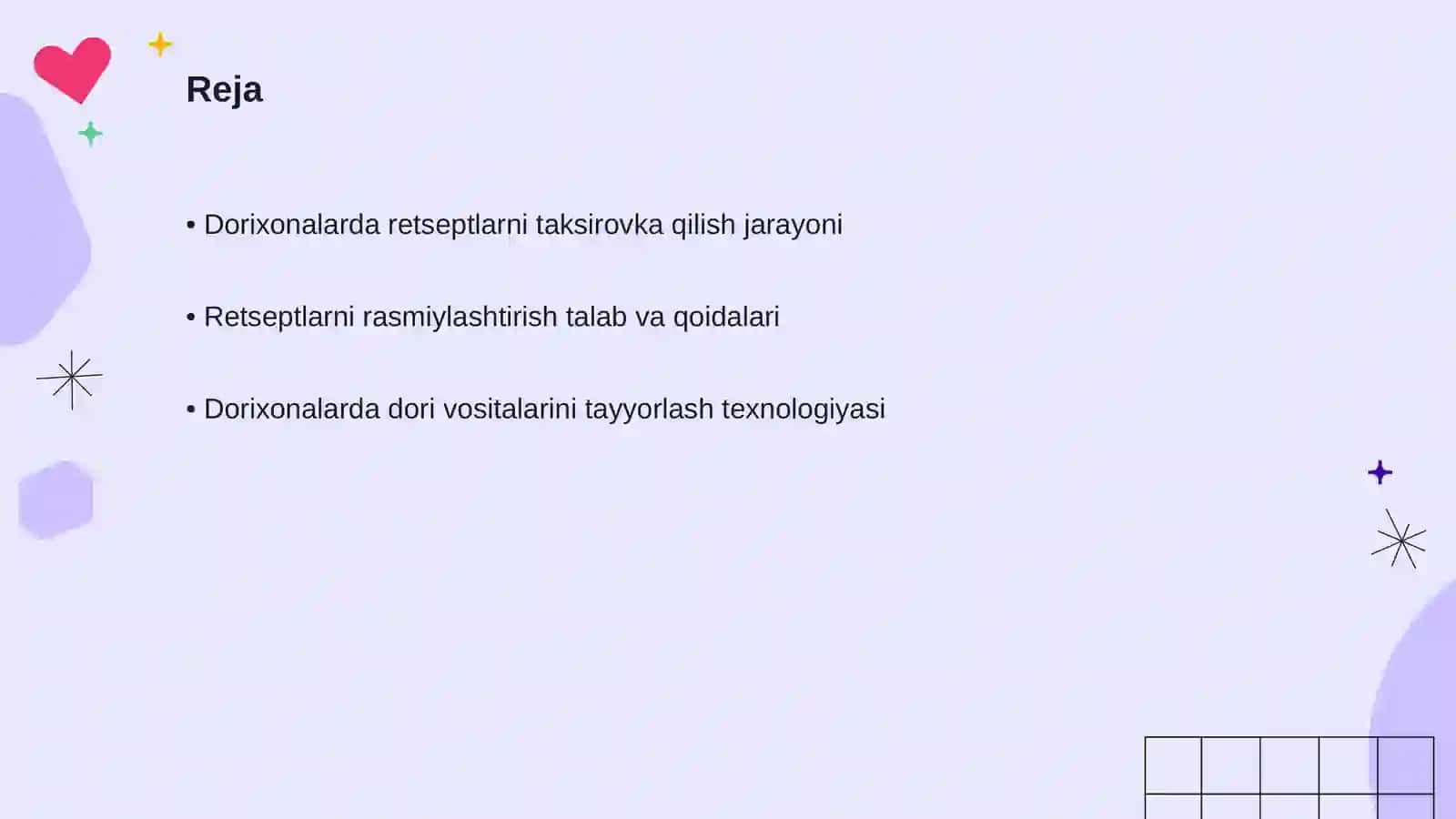 Dorixonalarda tayyorlanadigan dori vositalari uchun retseptlarni taksirovka qilish 2