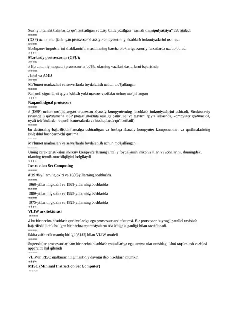Test savollari 2