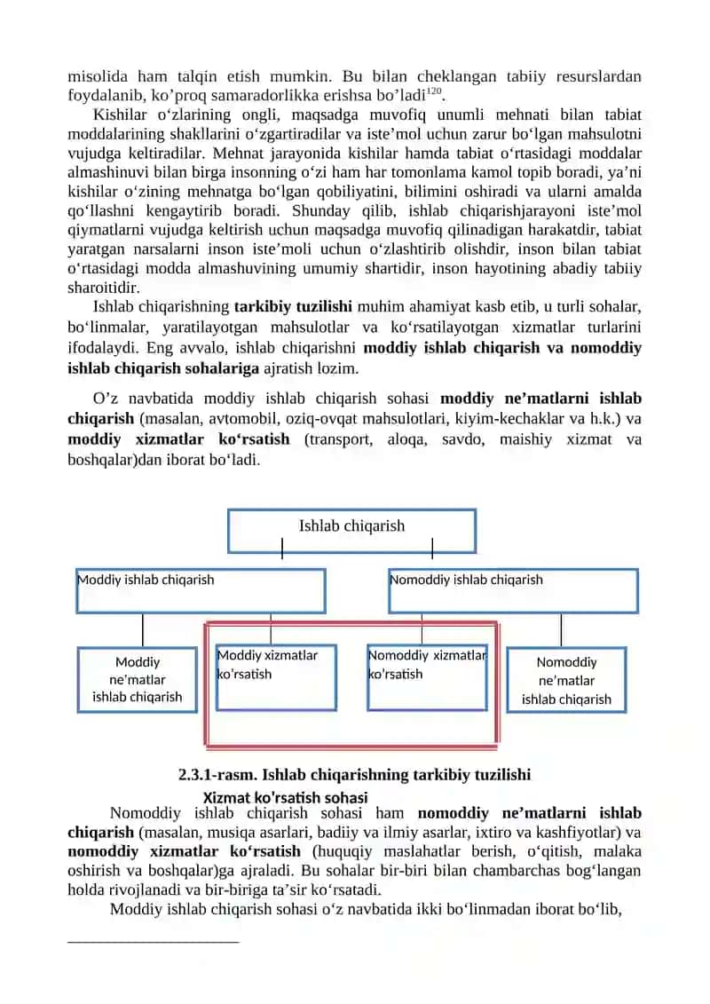 Ishlab chiqarish jarayoni, uning natijalari va samaradorligi 2