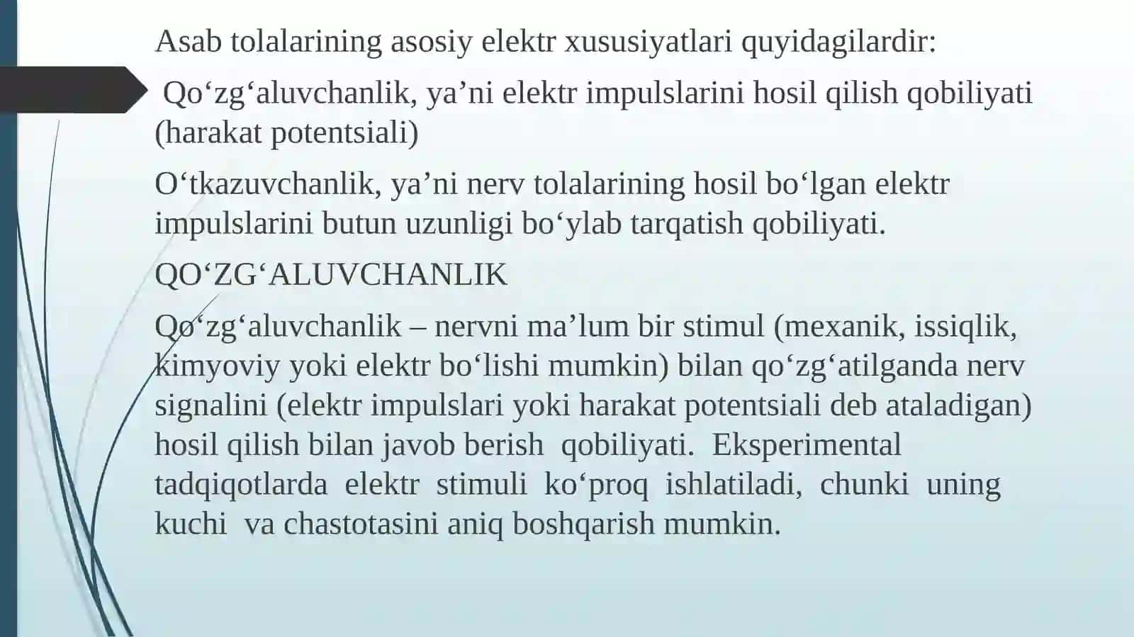 Nerv tolalari va sinapslar fiziologiyasi 2