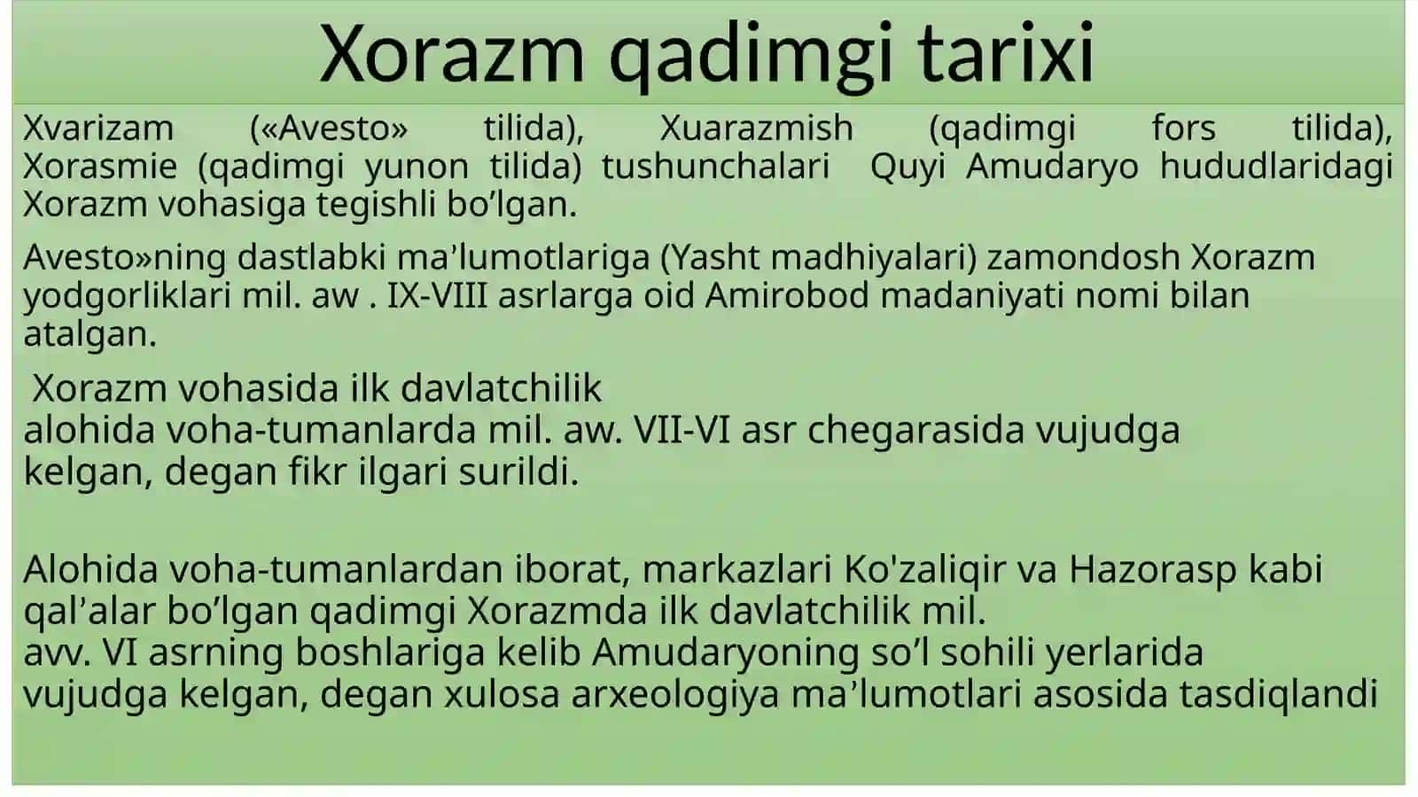 Xorazm qadimgi tarixi 2