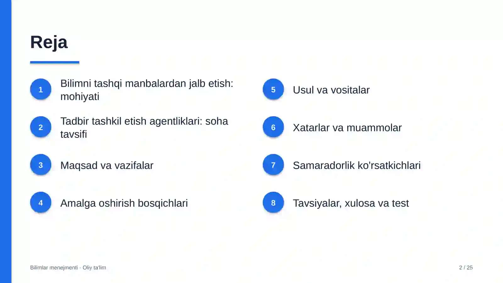 tadbirlarni tashkil etish agentliklarida bilimlarni tashqi manbalardan jalb etish 5018 2