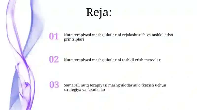 Nutq terapiyasi mashgʻulotlarini rejalashtirish va tashkil etish printsiplari 2