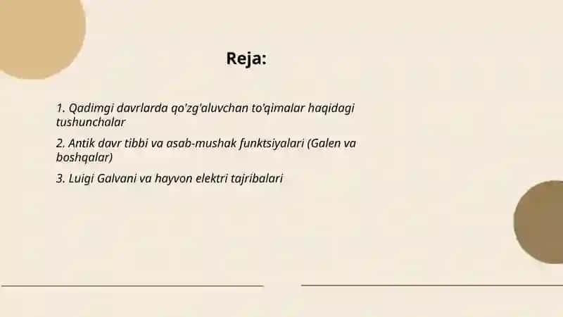 Qo'zg'aluvchan to'qimalar tarixi 2