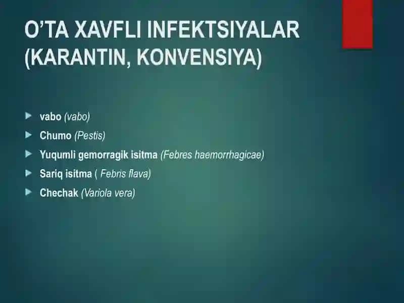 O’taxavfli infektsiyalar 2