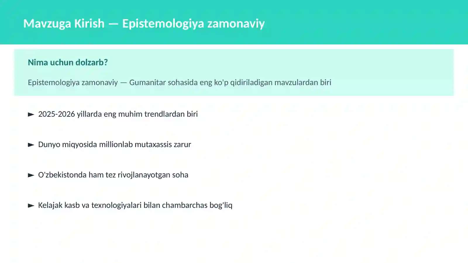 Epistemologiya zamonaviy 2