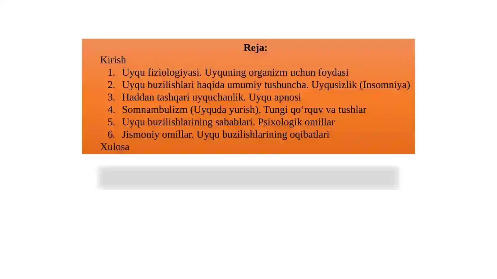 Uyqu buzilishlari 2
