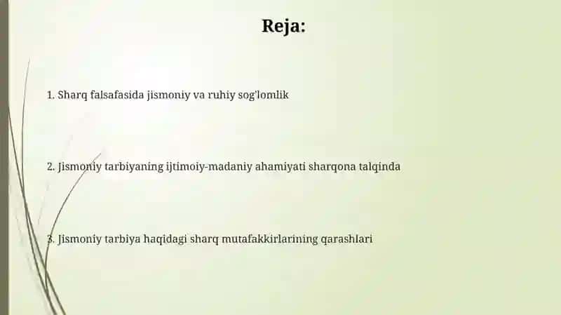Sharq mutafakkirlarining jismoniy tarbiya haqidagi qarashlari 2