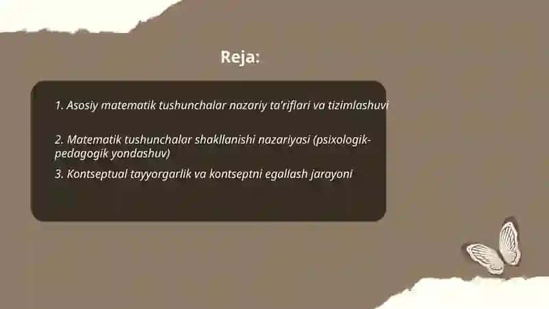Asosiy matematik tushunchalarmetodikasining nazariy asoslari 2
