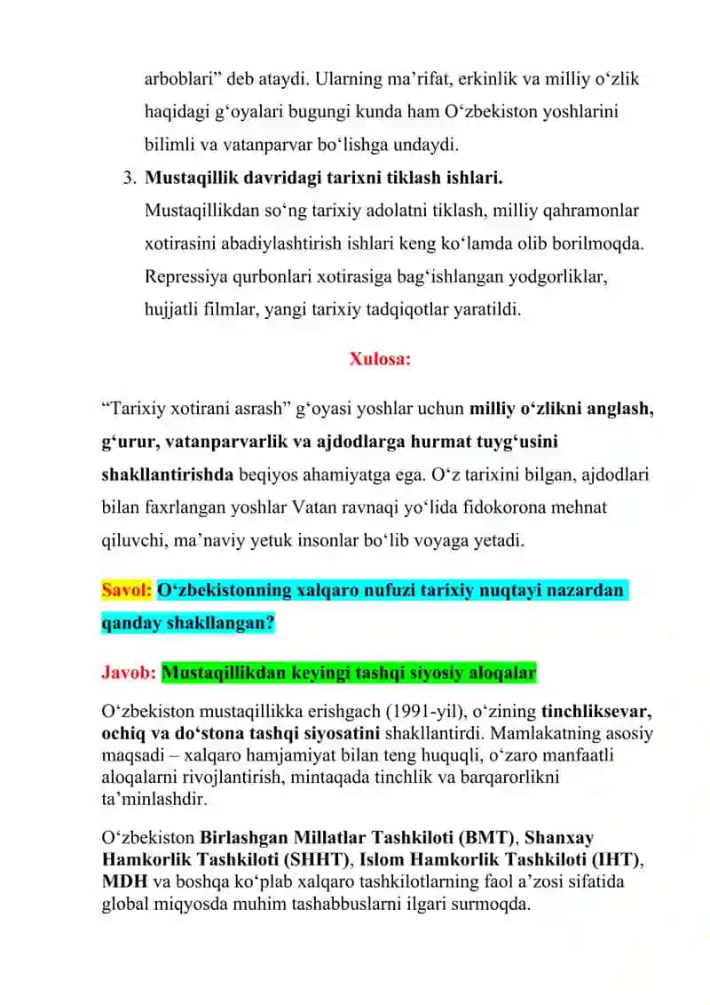 "Tarixiy xotirani asrash" g'oyasi 2