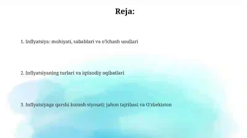 Inflatsiya va uning namoyon boʻlish shakllari 2