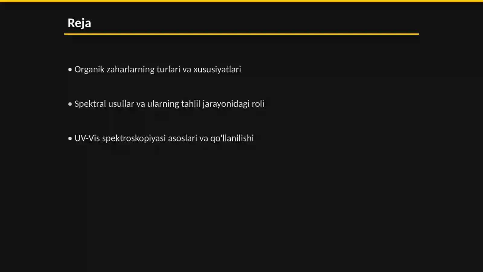 Organik zaharlar tahlilida spektral usullarni qo'llash 2