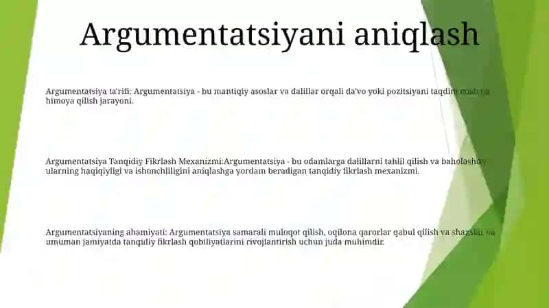 Argumentatsiya Tanqidiy Fikrlash Mexanizmi 2