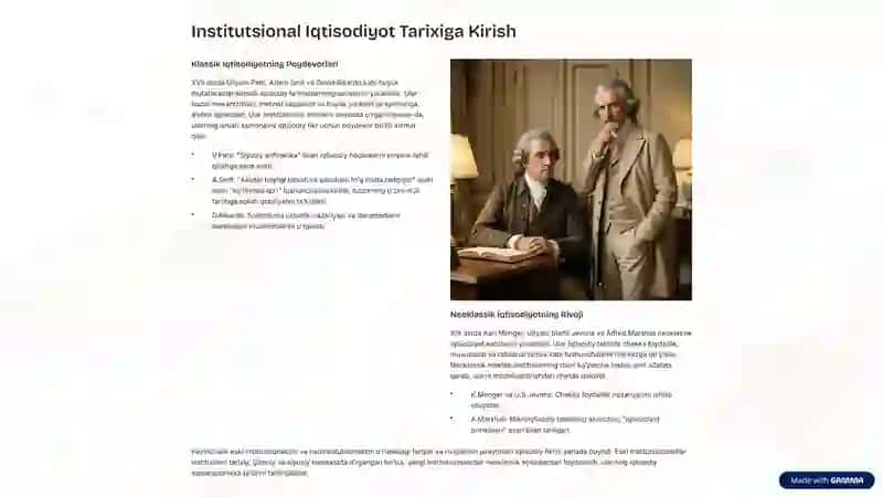 Yangi Institutsional Iqtisodiyotning Vujudga Kelishi 2
