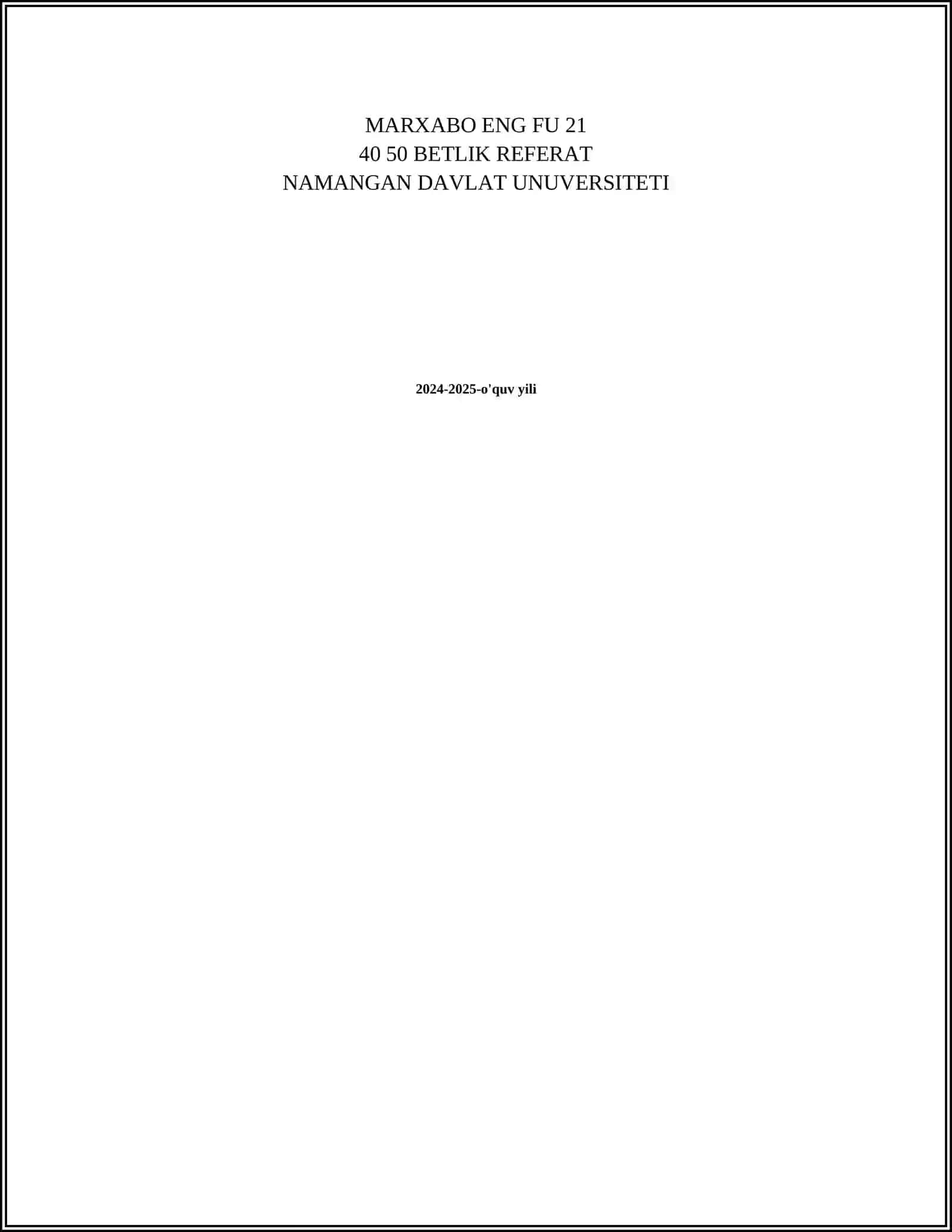 INGLIZ TILIDAN O'ZBEK TILIGA YURIDIK TERMINLARNING ASSIMILATSIYASI MAVZUSIGA REFERAT 2