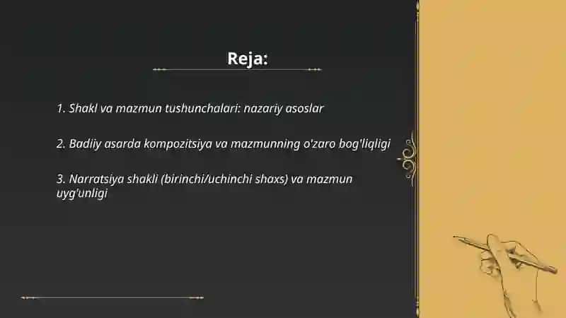 Shakl va mazmun tushunchalari: nazariy asoslar 2