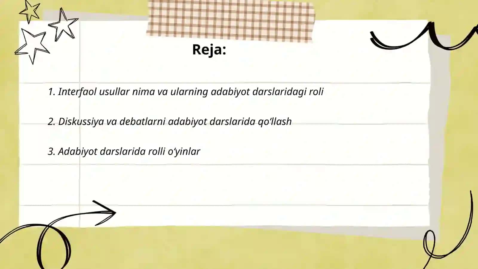 Interfaol usullar Adabiyot darslarida 2