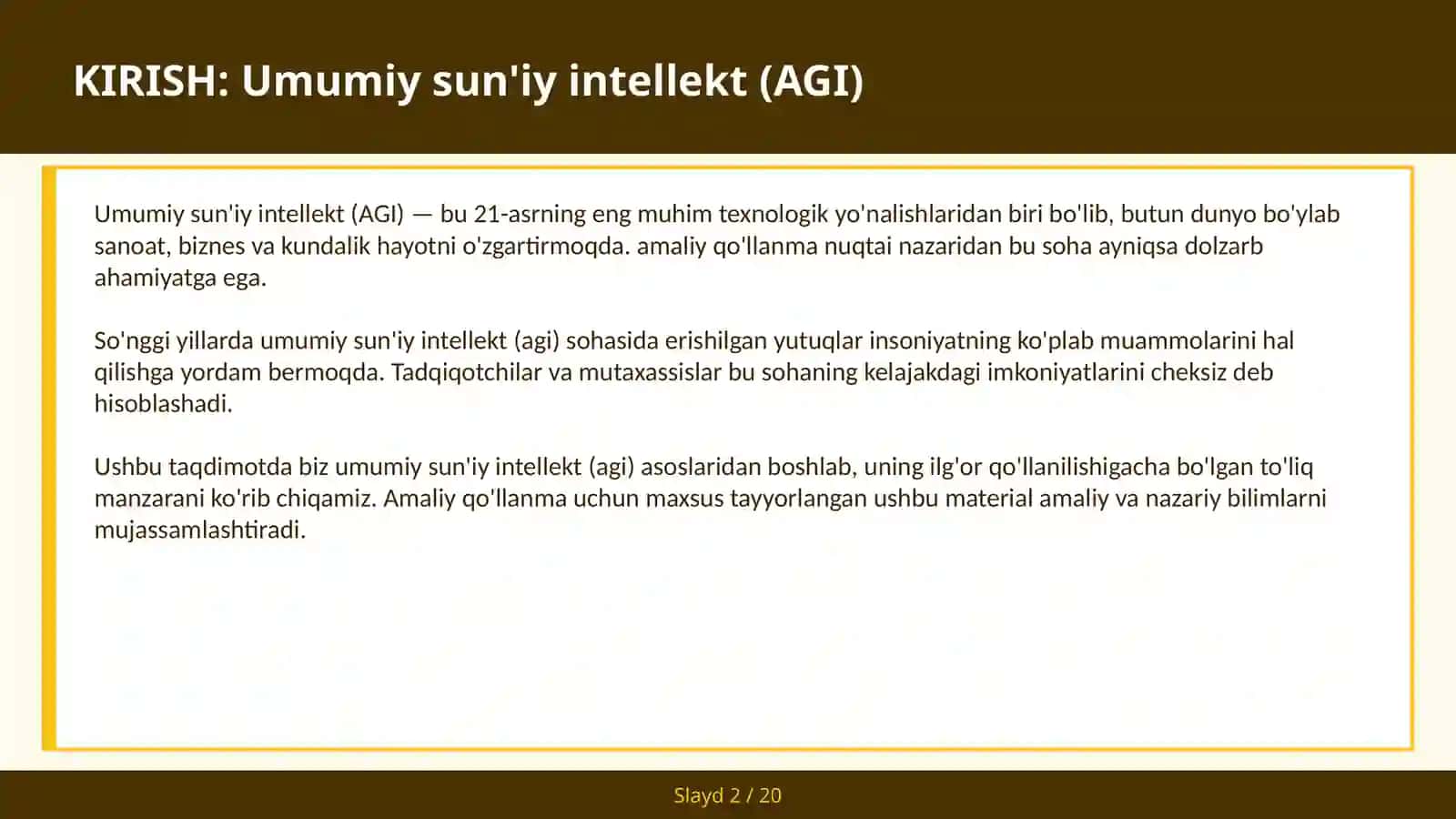 UMUMIY SUN'IY INTELLEKT (AGI) 2
