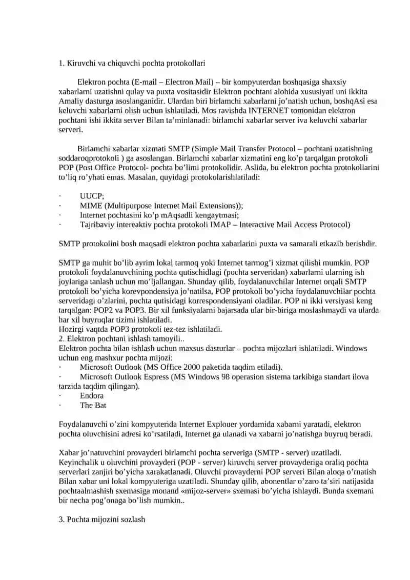 Internet da elektron pochta 2