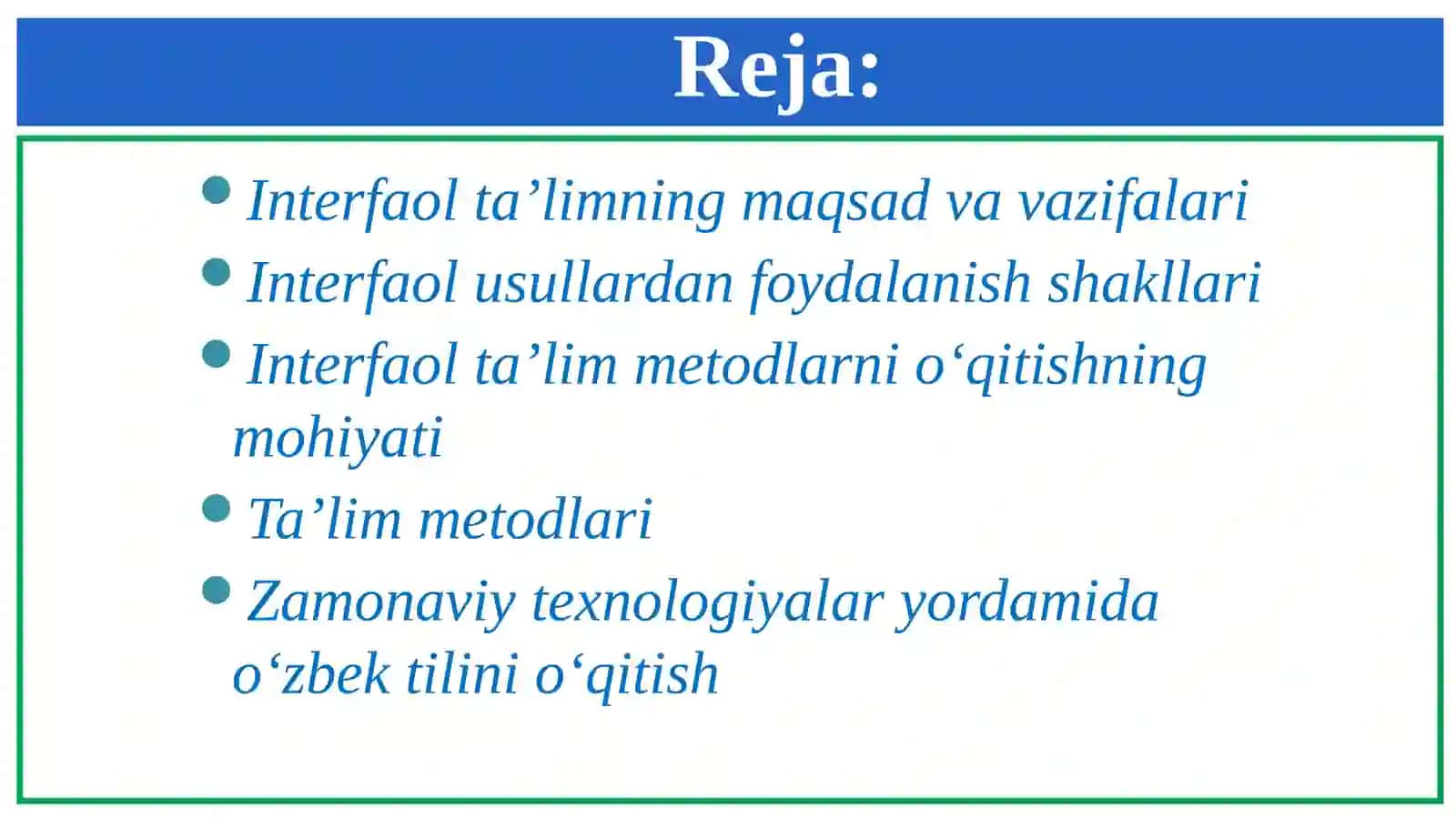 Davlat (o‘zbek) tili 2