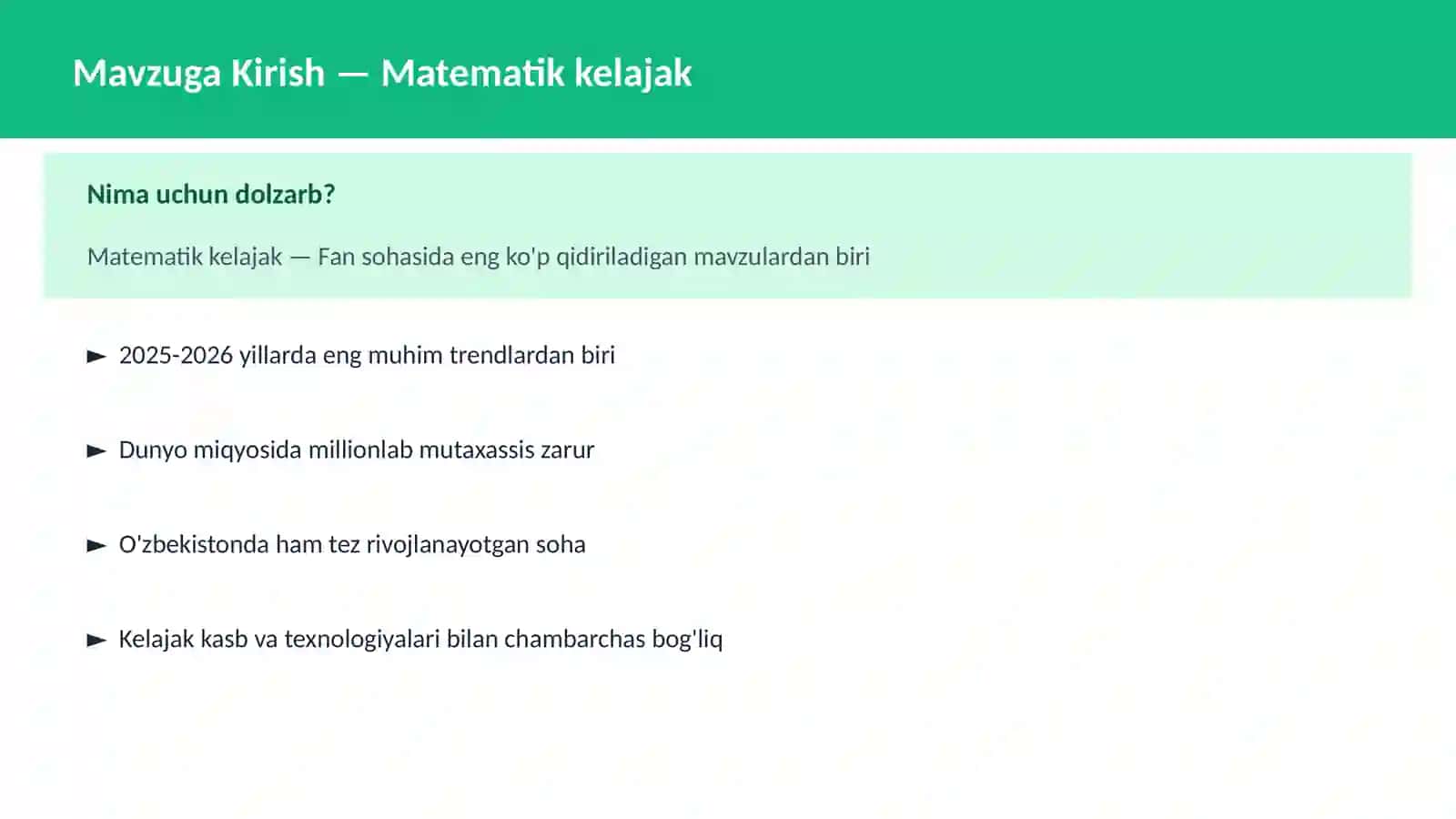 Matematik kelajak 2