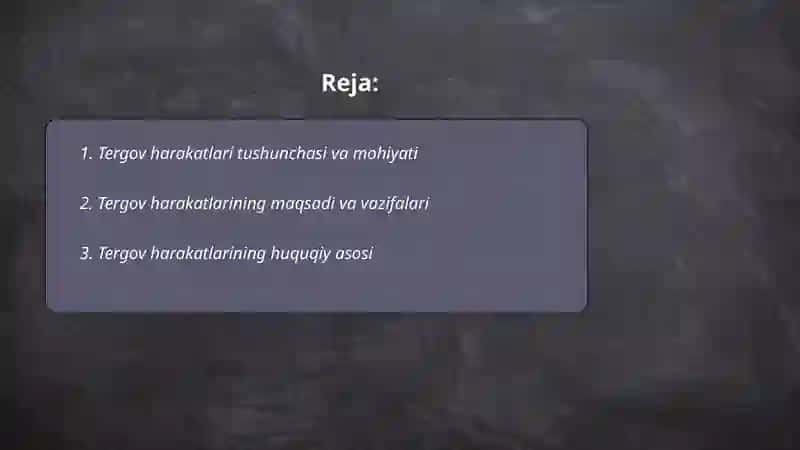 Tergov harakatlari tushunchasi va turlari 2