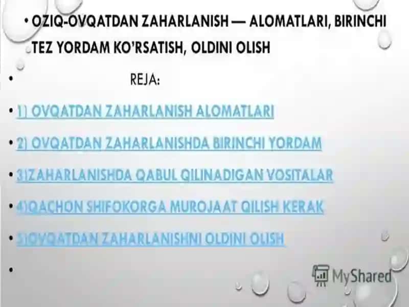 Ovqatdan zaharlanishni chaqiruvchi infeksiyalar va ularning laboratoriya tashxisi. 2