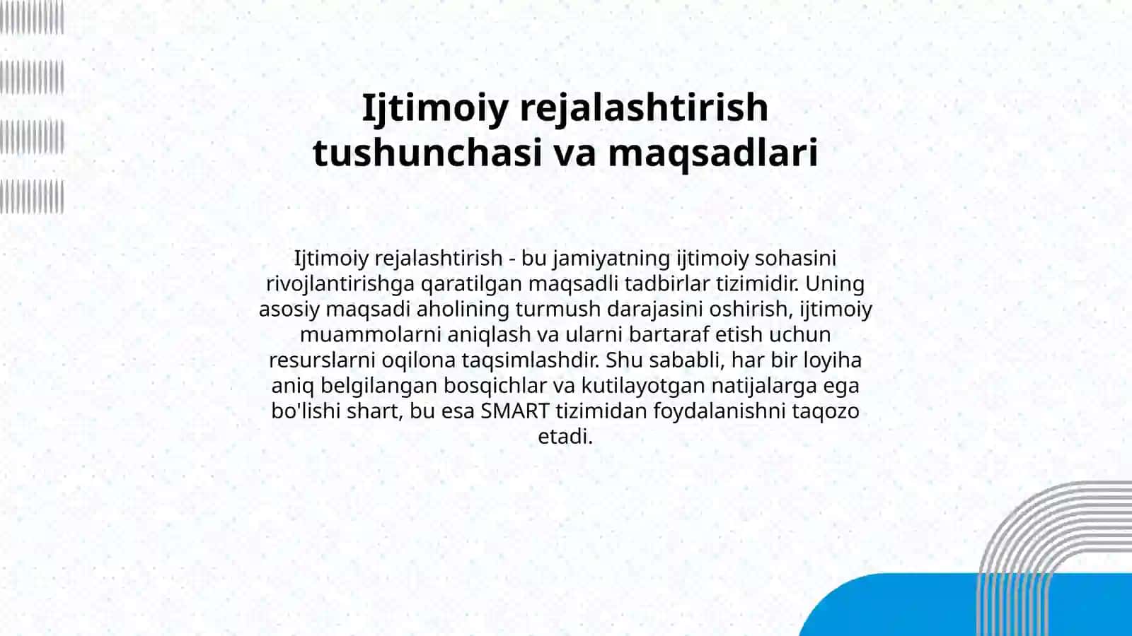 Ijtimoiy rejalashtirishda SMART 2