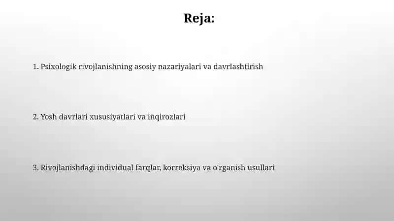 Psixik rivojlanish va uni davrlashtirish muammosi 2