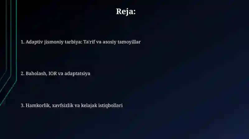 Adaptiv jismoniy tarbiyaning umumiy xususiyatlati 2