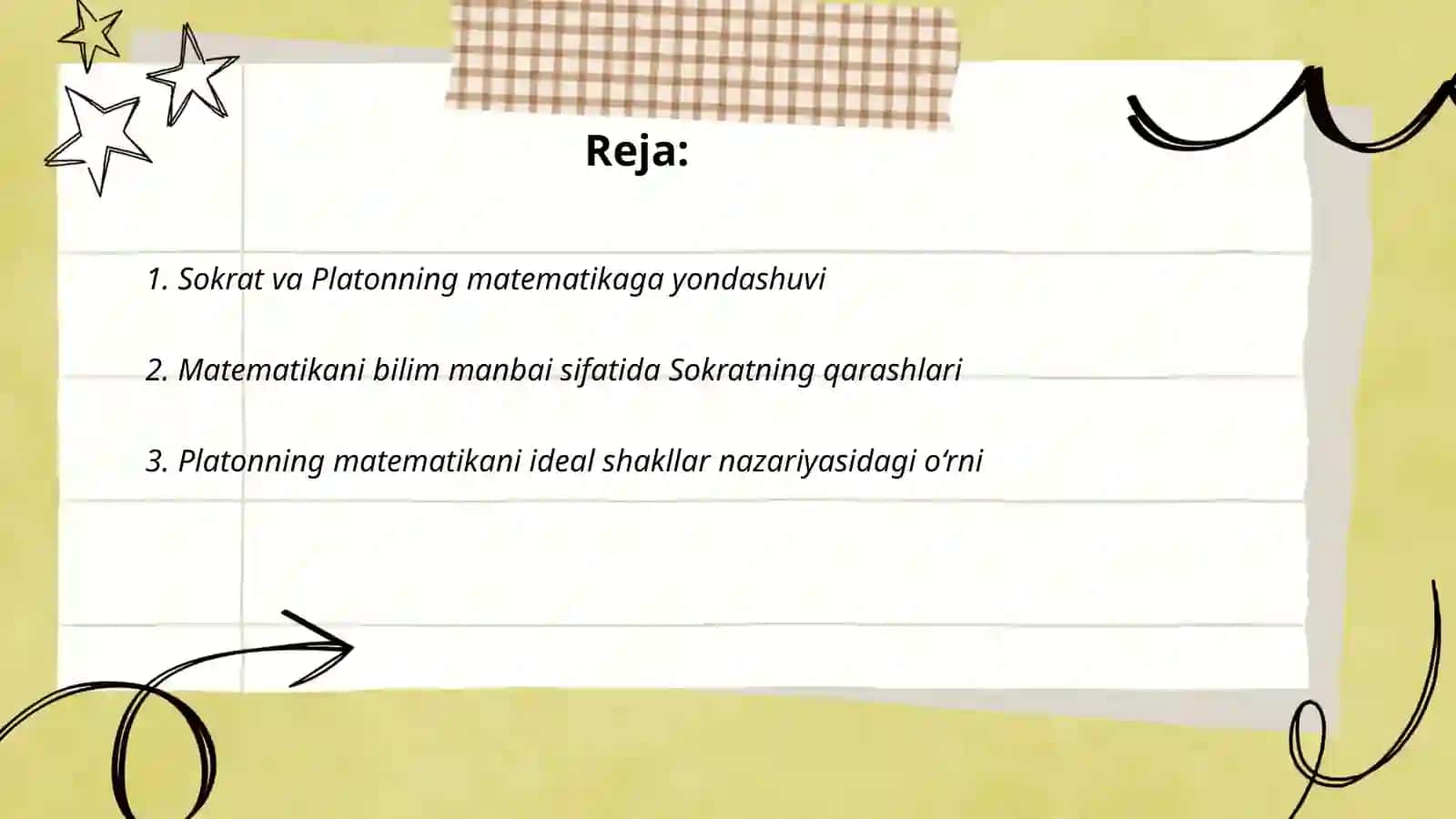 Sokrat va Platonning matematikaga yondashuvi 2
