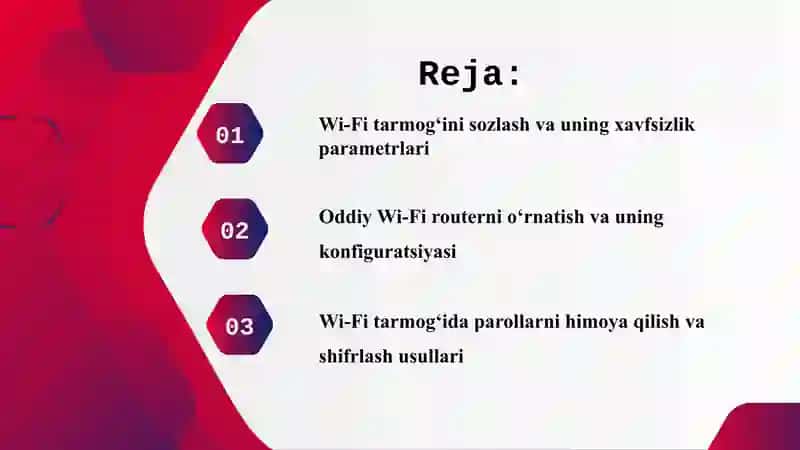 Wi-Fit armog‘ini sozlash va xavfsizligini ta'minlash 2