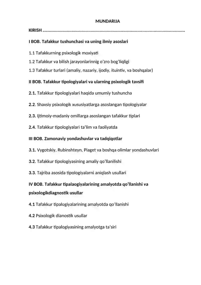 TAFAKKUR TIPALAOGIYALARI TA’LIM YUNALISHI 2