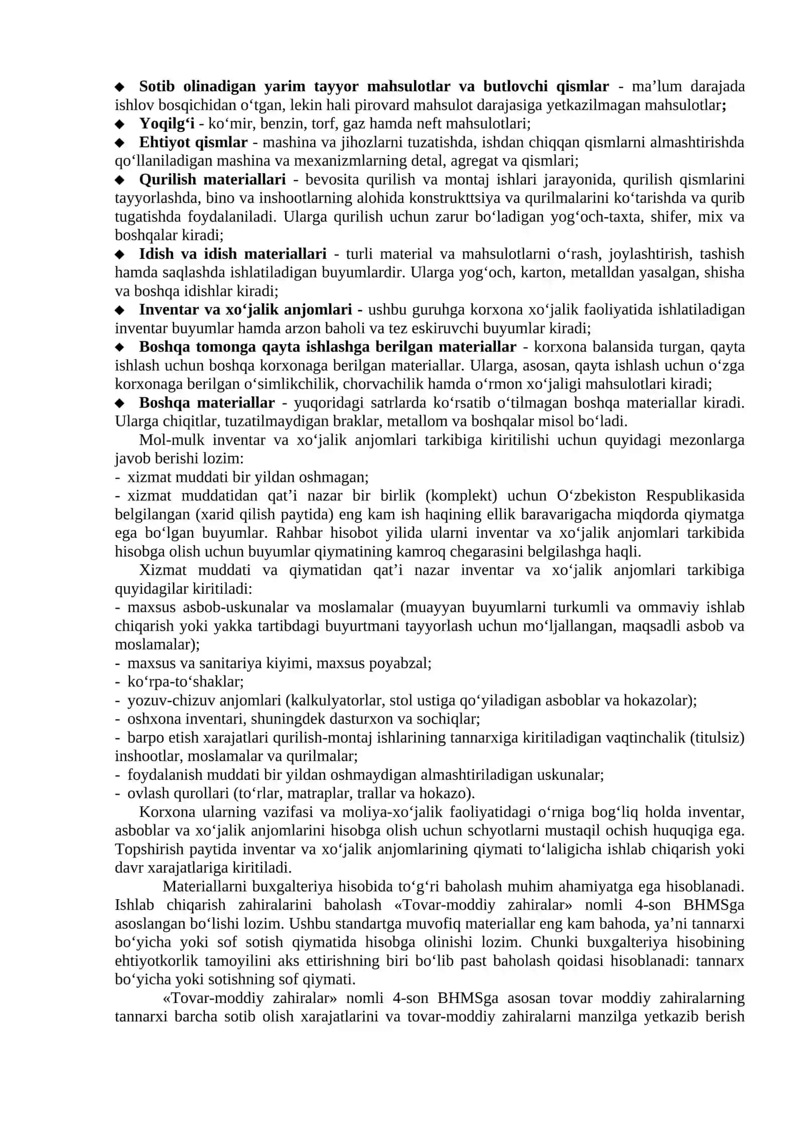 Materiallar hisobi. O’stirilayotgan va boquvdagi chorva mollari hisobi 2
