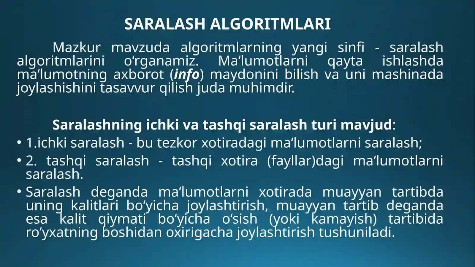 SARALASH ALGORITMLARI 2