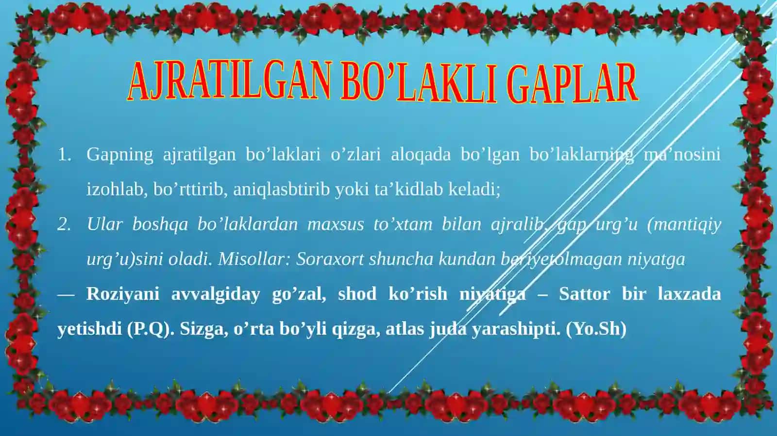 AJRATILGAN BO’LAKLI GAPLAR 2
