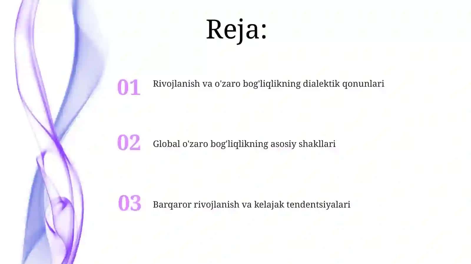 Rivojlanish va o'zaro aloqadorlikning umumiy qonuniyatlari 2